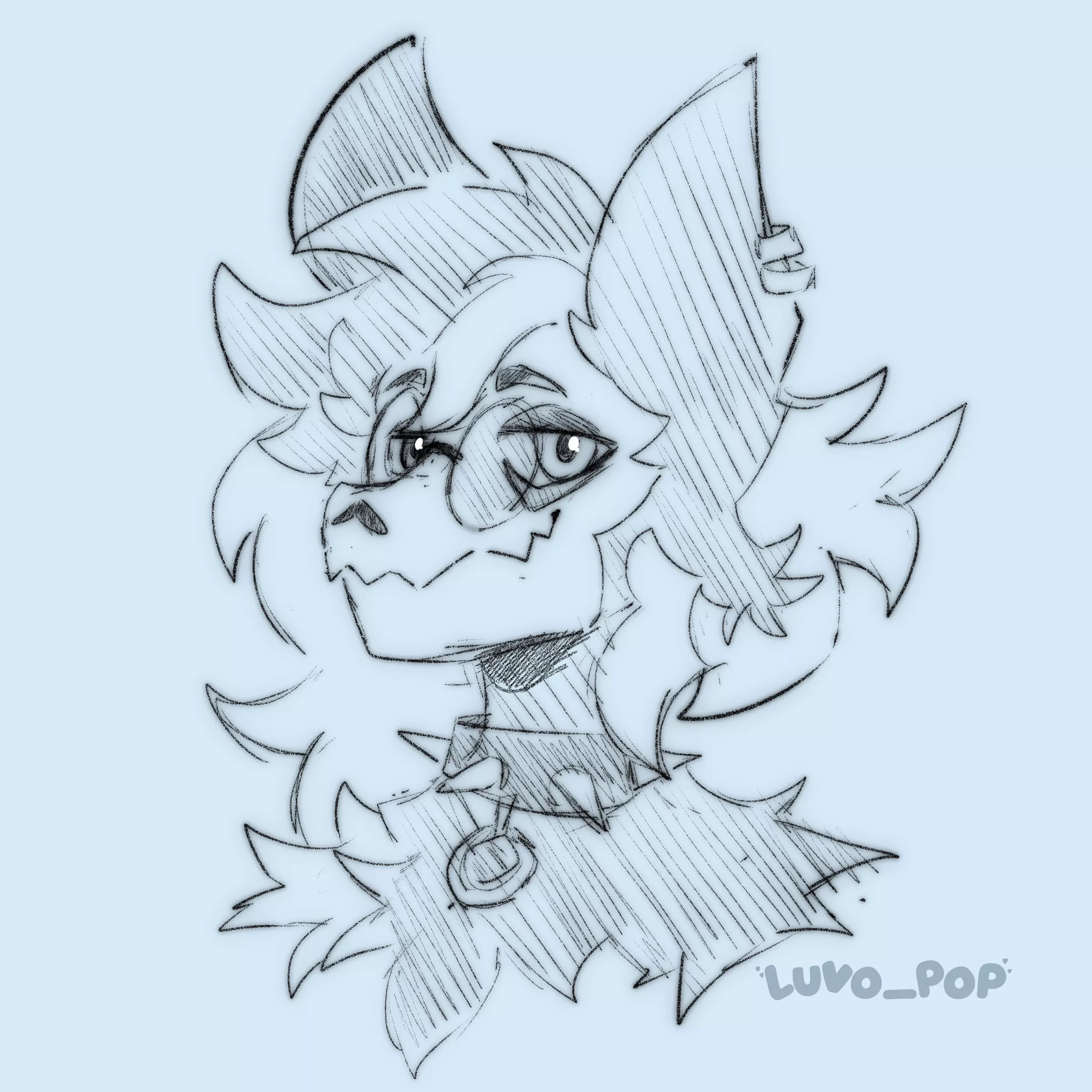 Headshot Sketch~ (by Luvo)