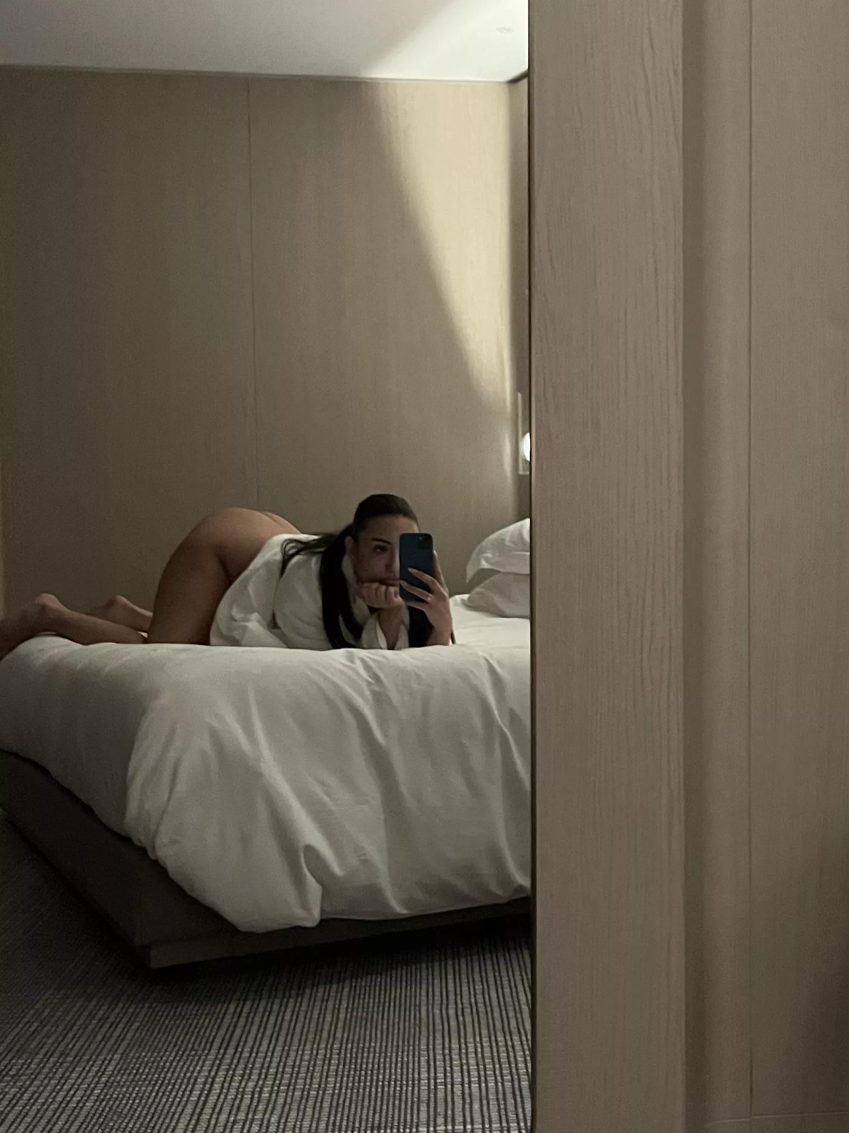 I want you to picture being behind me on my bed…