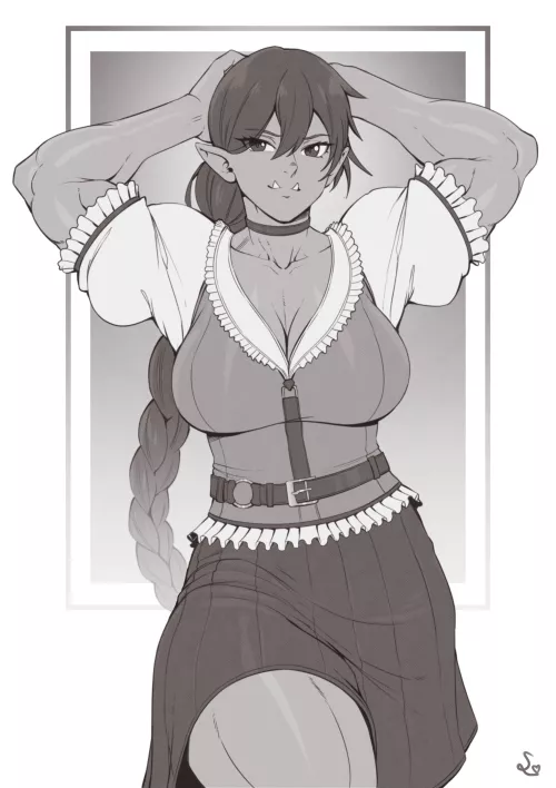 Muscular orc barmaid [Artist: SpeedL00ver]