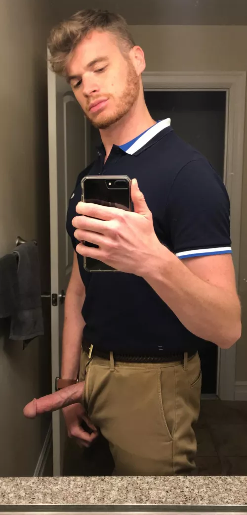 Suck me in the office bathroom?