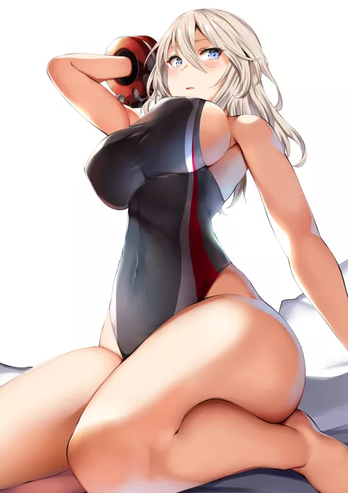 Alisa Ilinichina Amiella in Skimpy Black Swimsuit [God Eater] (Belko)
