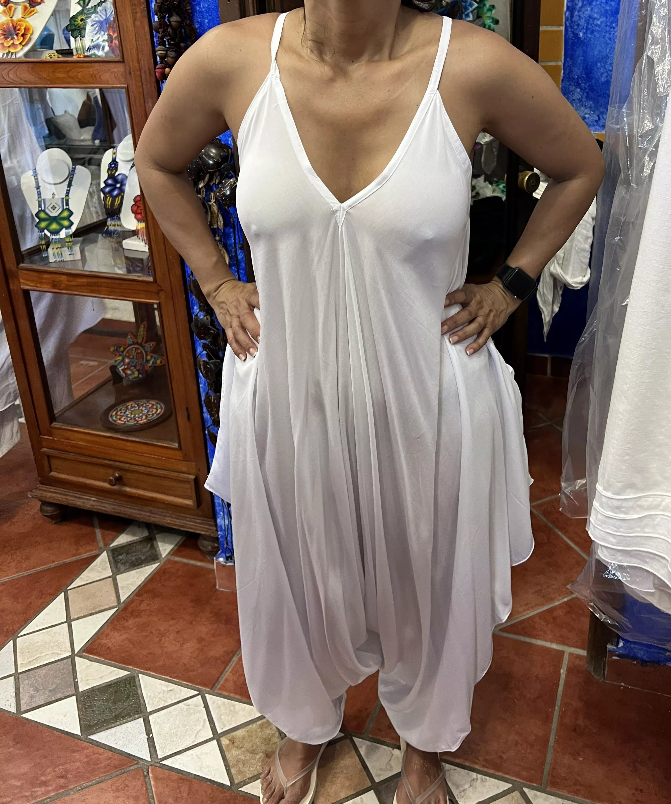 buying this white seethru dress