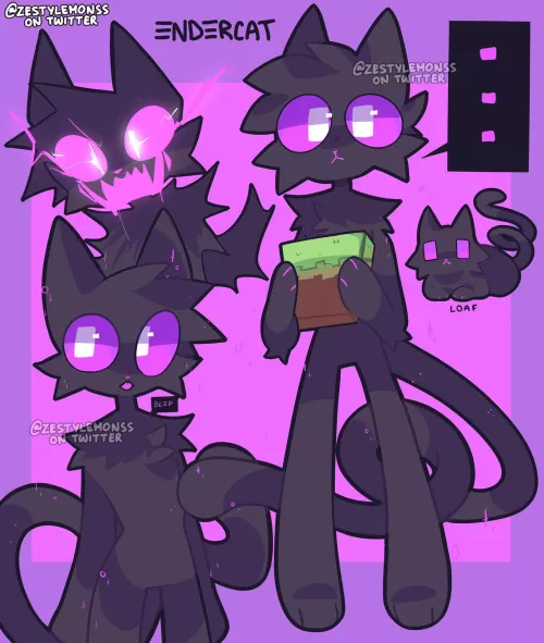 endercat! [ art by me - @zestylemonss on twitter ]