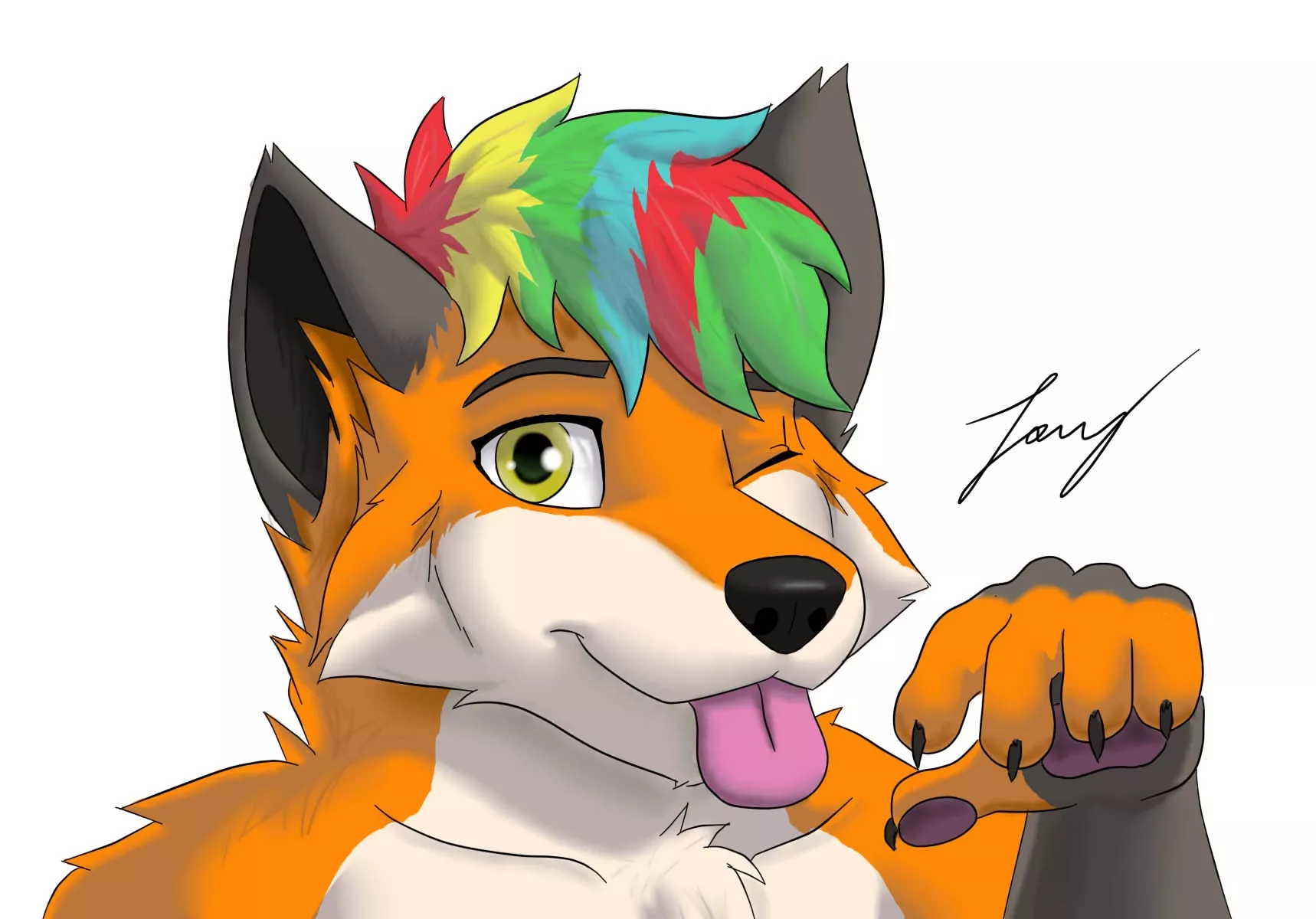 Hi 🦊~ A cute fox wants to be your friend uwu. (Art created by Twitter: @lobito_jony)