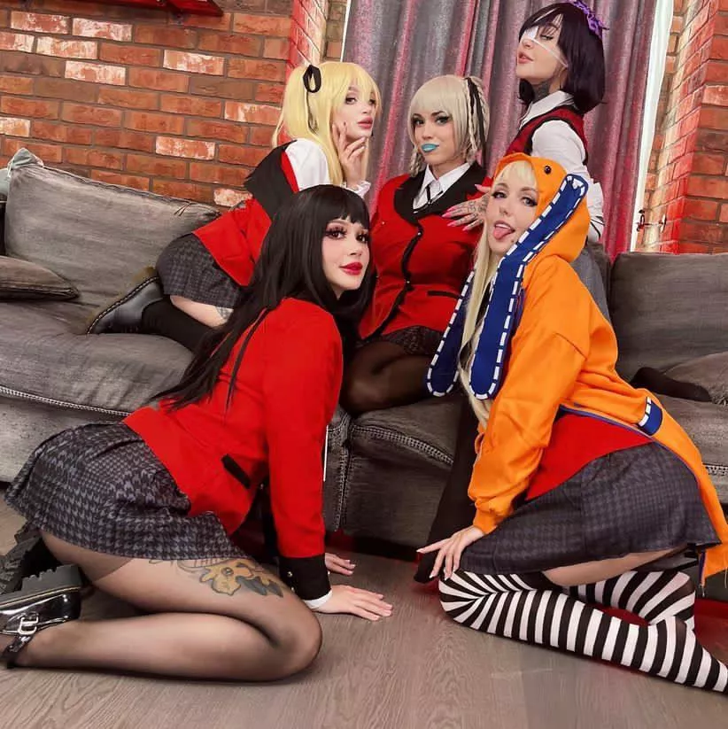 Rune, Yumeko, Midari, Mary, Kirari(Sia Siberia, Purple Bitch, Anna Batman, Leah Meow and Octokuro)[Kakegurui]