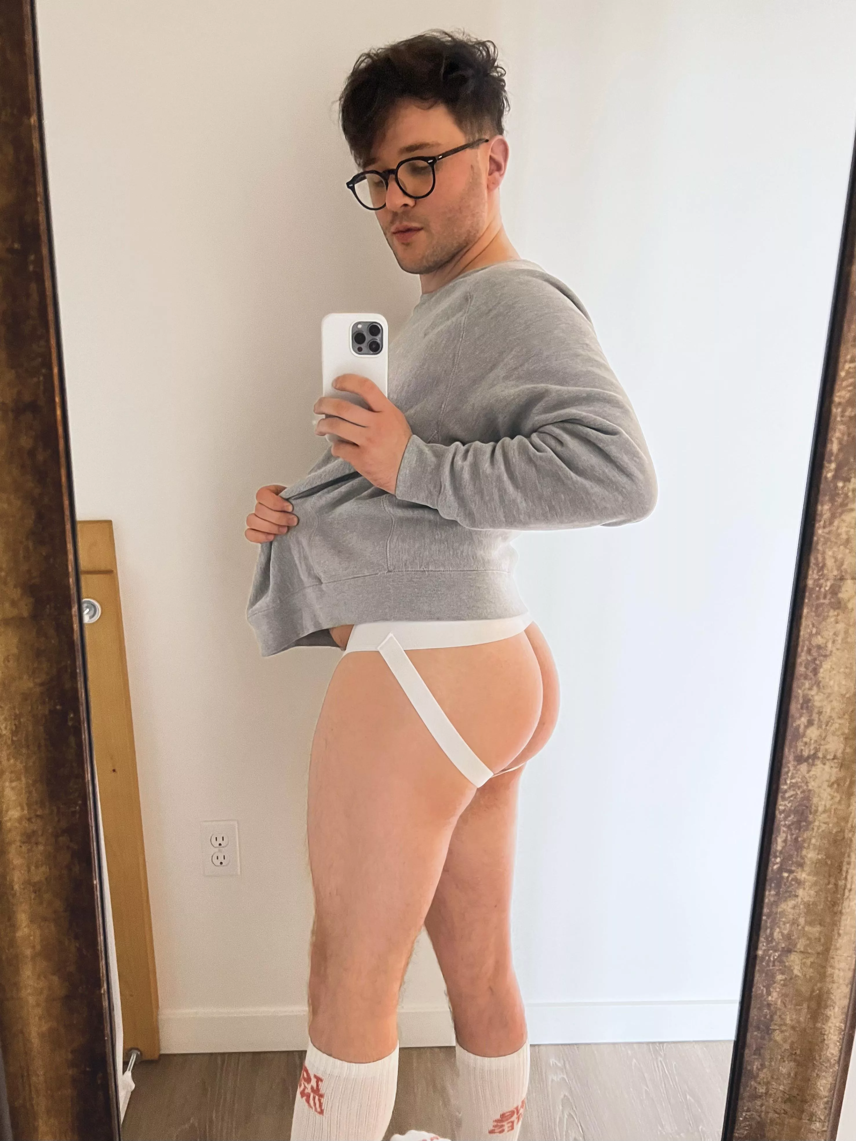 Trying a jockstrap to surprise my bf. Do you think he’ll like it? :)