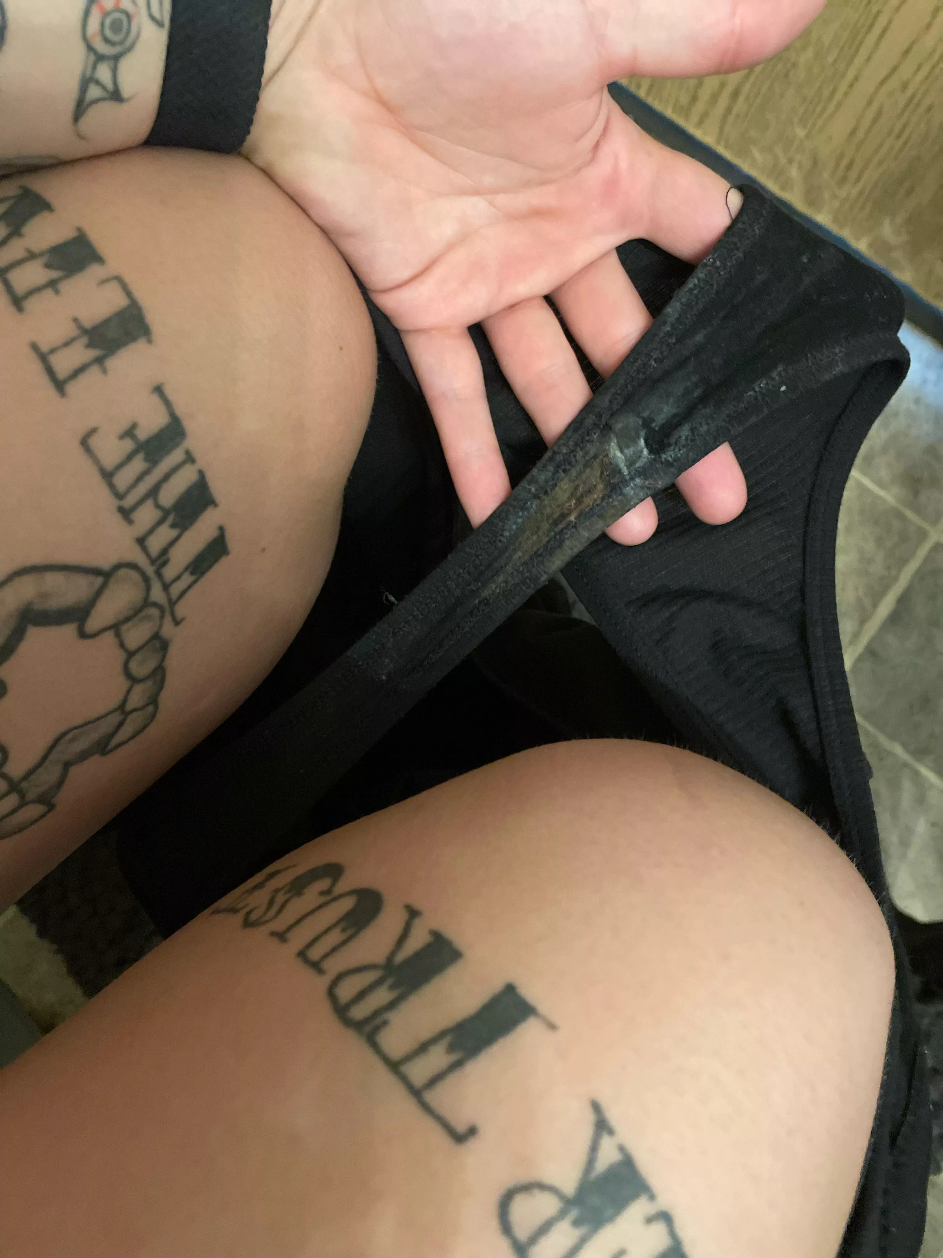 4 days of wear, 40 hours of work and 70+ weather has made these the most potent pair of panties Ive ever made! Ready to ship 🤤