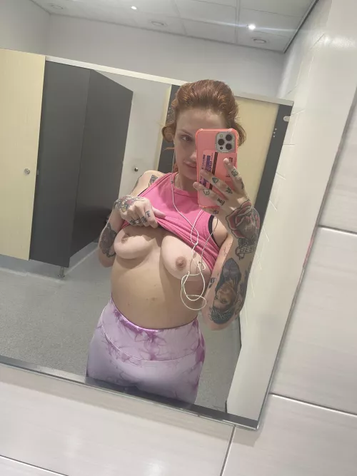 A quick post gym titty flash