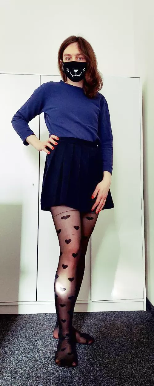 Blue sweater with skirt🥰. Good mood to you all❤️