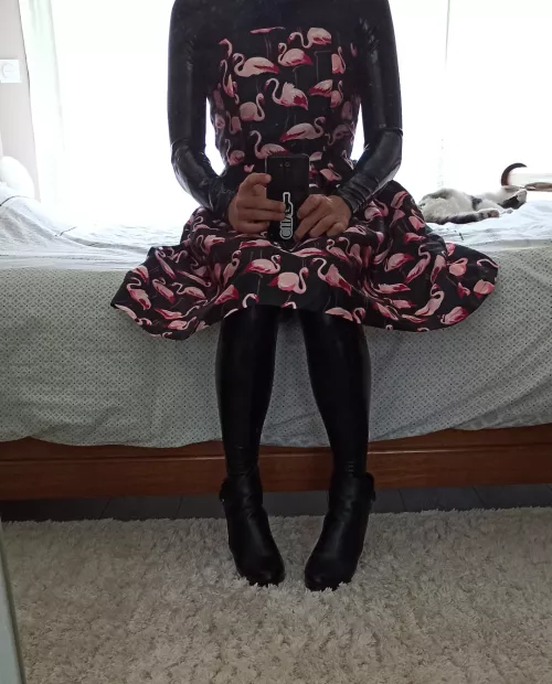 I find this dress matches very well with latex