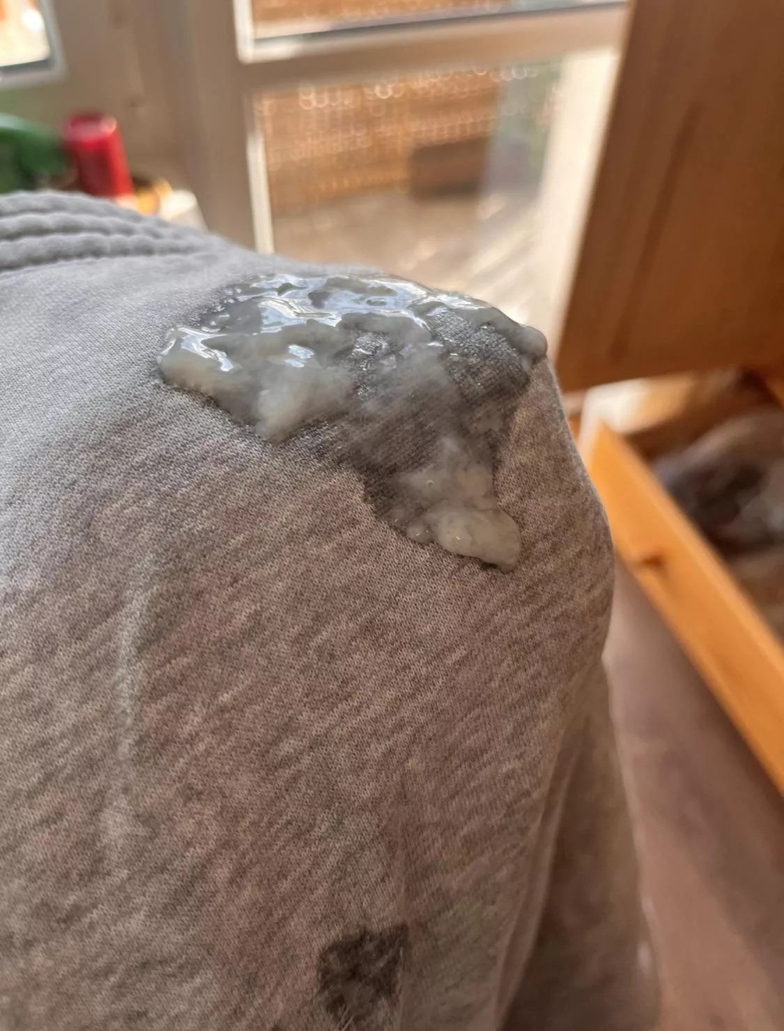 i often fill my pants with thick cum, but this time i unloaded onto them