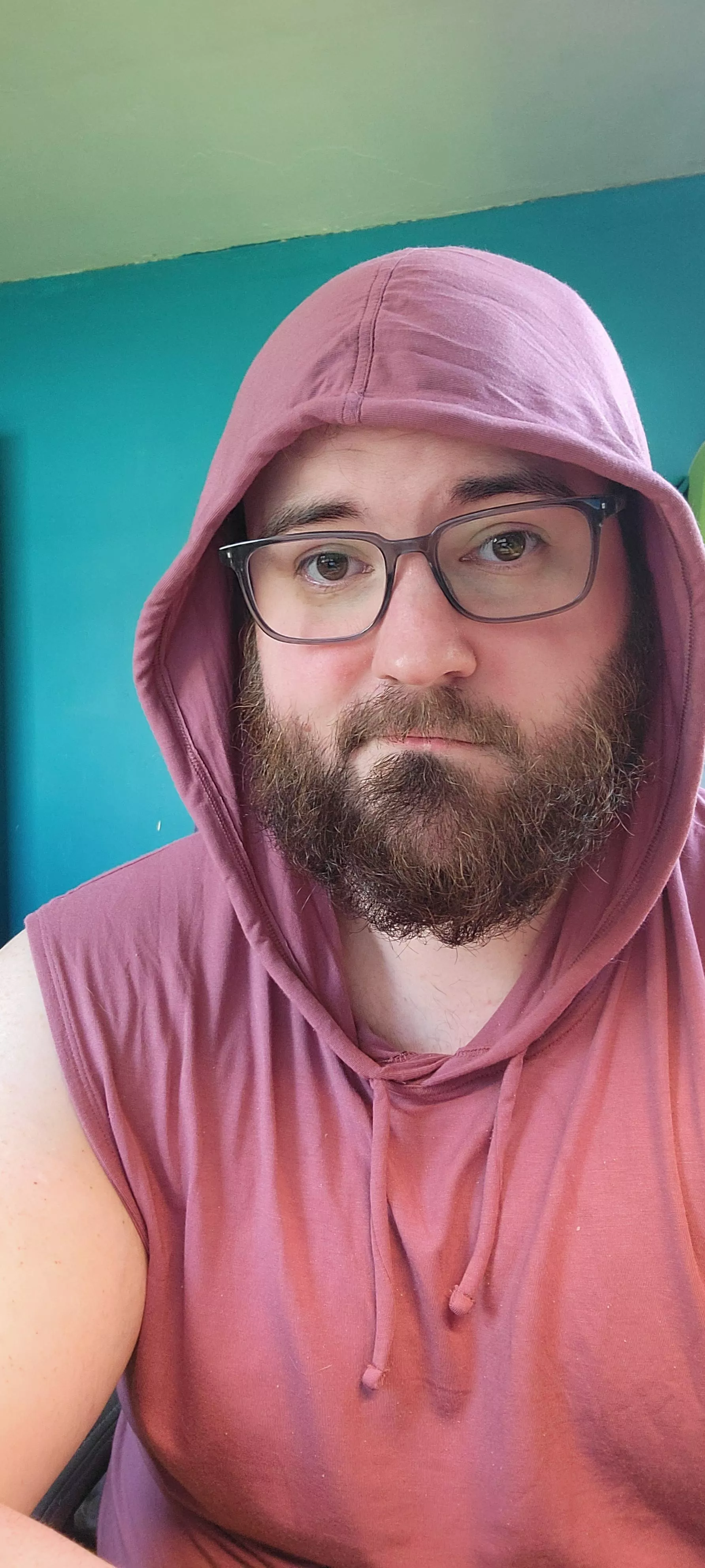 It's supposed to hit 90* today, so I can wear impractical clothes like a hooded sleeveless shirt, right?