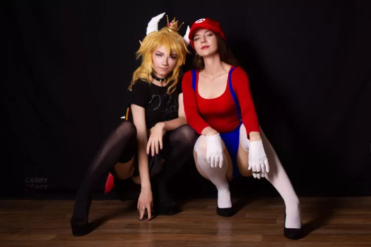 Mario and Bowsette by SilinaRite and CarryKey