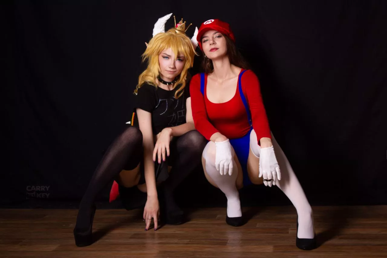 Mario and Bowsette by SilinaRite and CarryKey