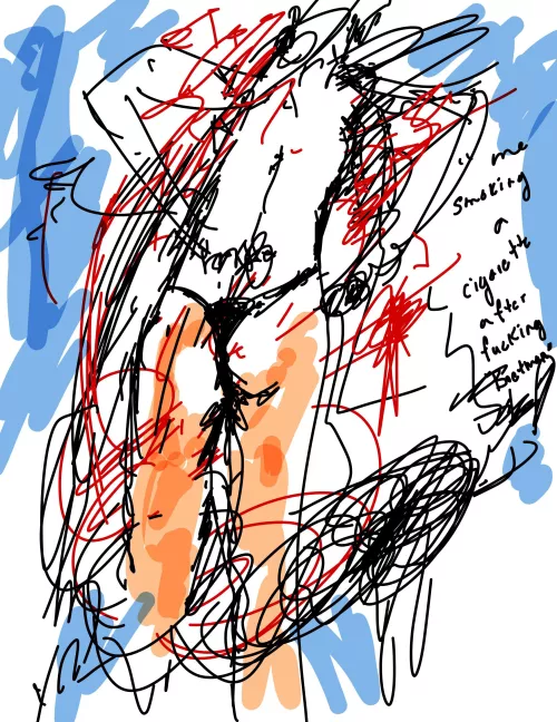 Me smoking a cigarette after fucking Bretman, me, 2023