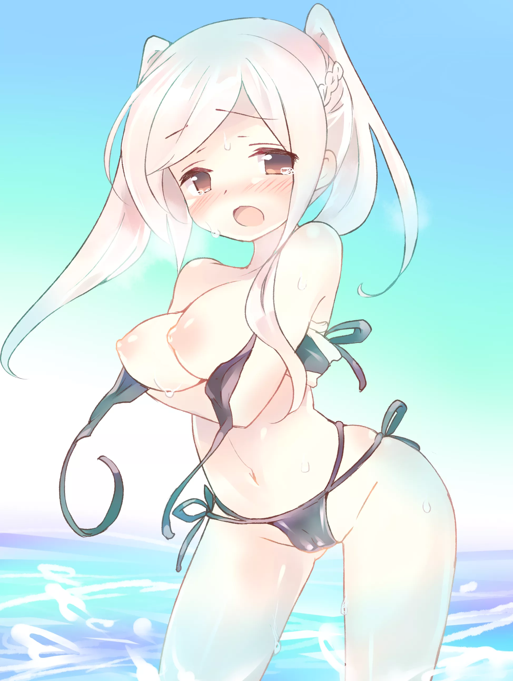 Robin's swimsuit malfunction (teuuu18)