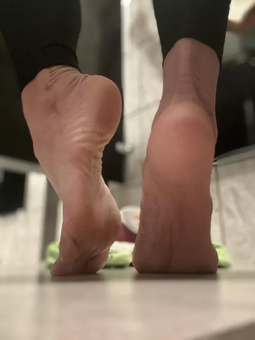 Sweaty soles… stairs worked me out this morning… (oc)