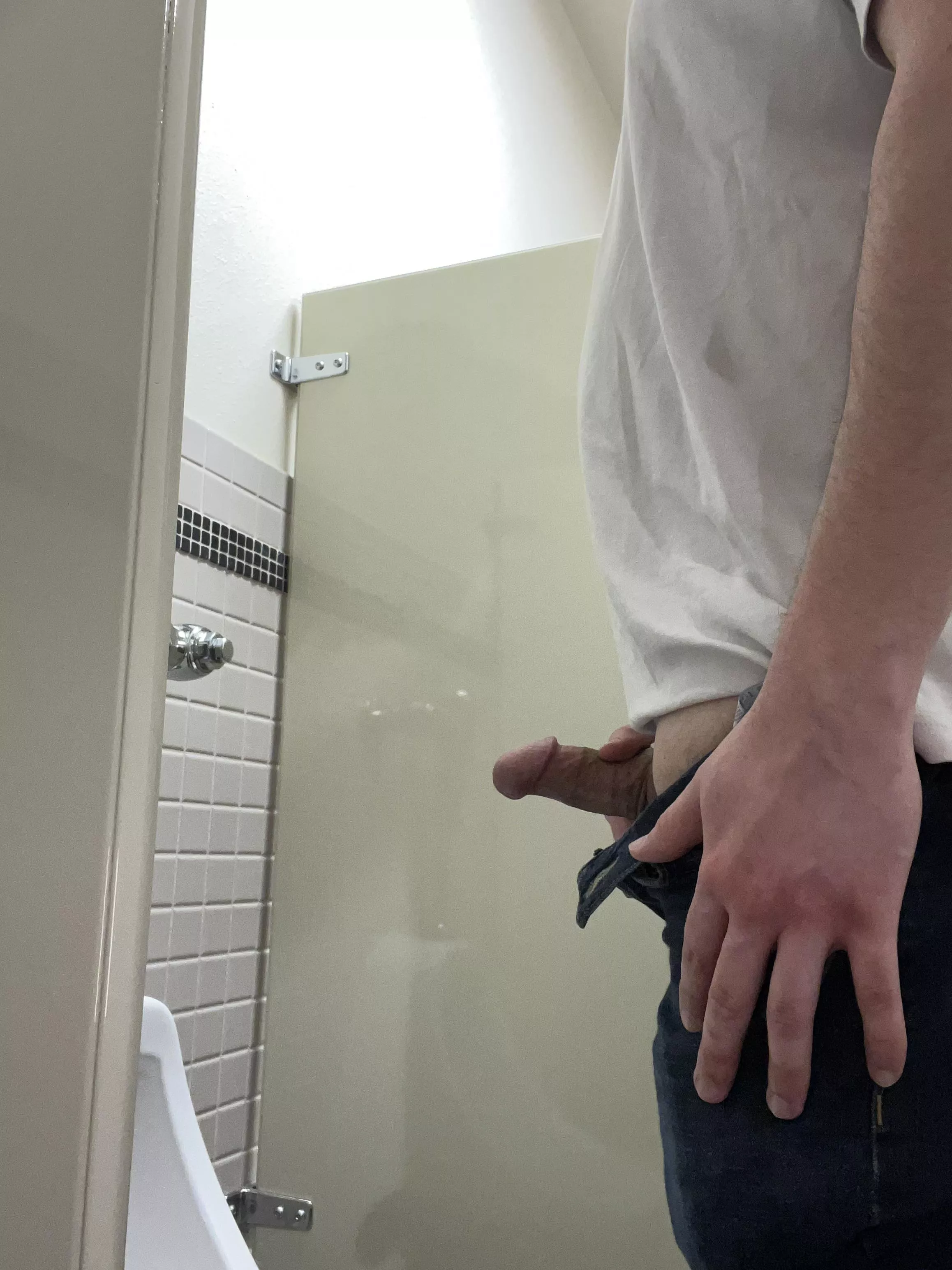 Would you suck his cock in the restroom?