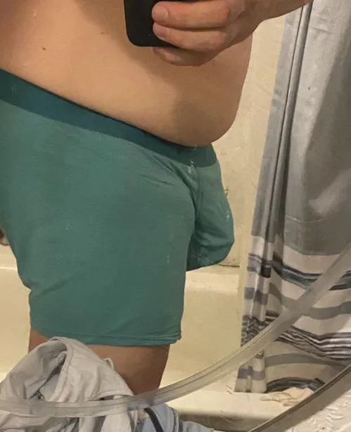 (36) If only someone was around to make this bulge nice and hard… nice creamy load built up as a reward