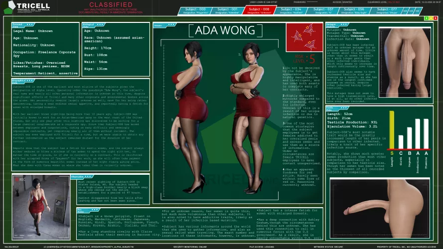 Ada wong stats (stevencarson)