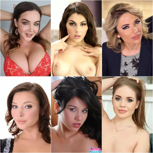 European championship of pornstars. Category: the most beautiful pornstar. Qualifying round: France [Natasha Nice], Italy [Valentina Nappi], Romania [Shalina Devine], Russia [Anna Polina], Germany [Shyla Jennings] & Russia [Alessandra Jane] Pick 2 wh