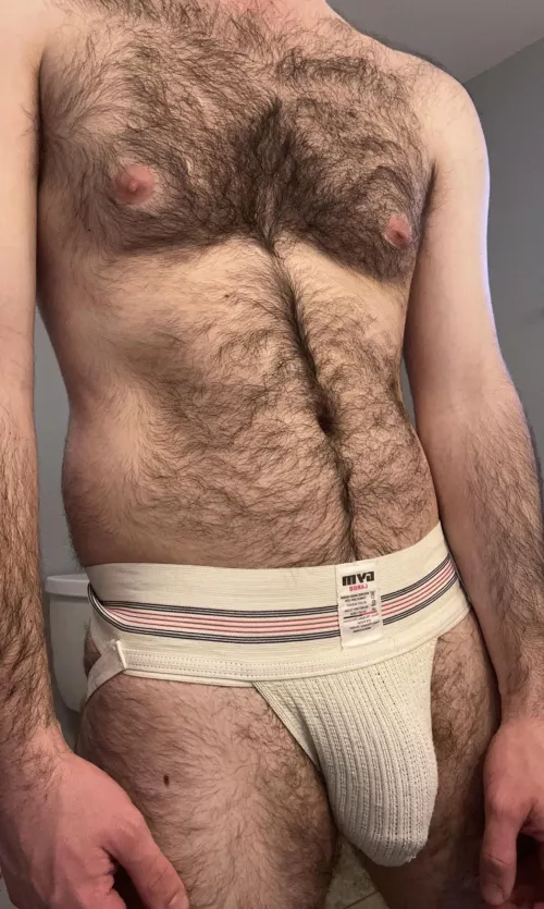It’s been a long week, feels good to just relax in my jock for the night