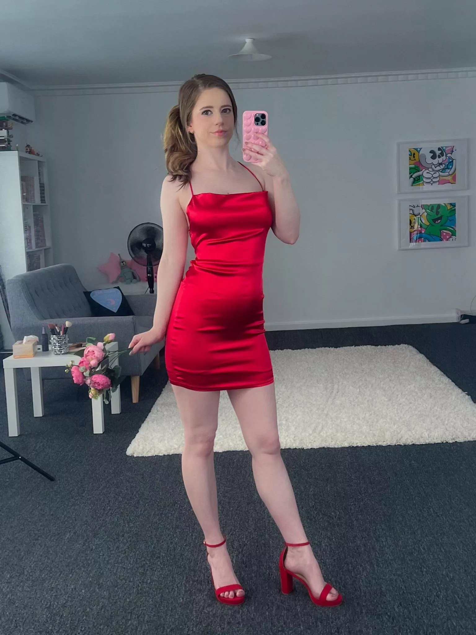 Looking Beautiful in this red dress by Ellie Rae