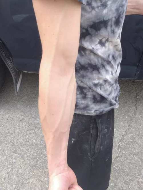 Neighbor was out washing his car