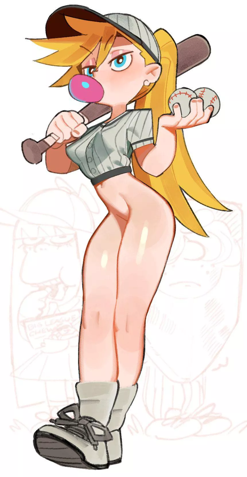 Panty plays baseball