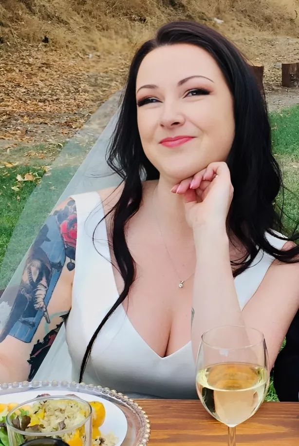 The new wife loves showing off her big tits