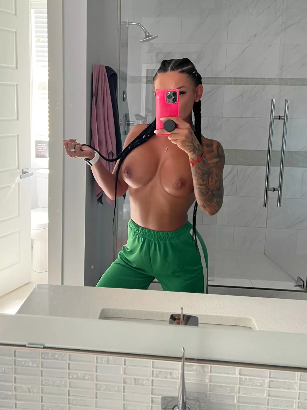 Braids in for the guys to hold onto when they use me from behind