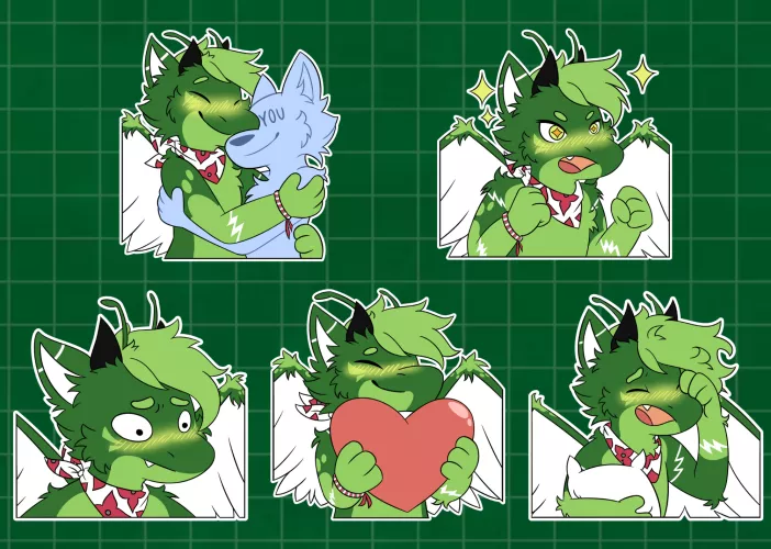 emote/sticker commission for nightbug^^ [art by me @milky_nyom]