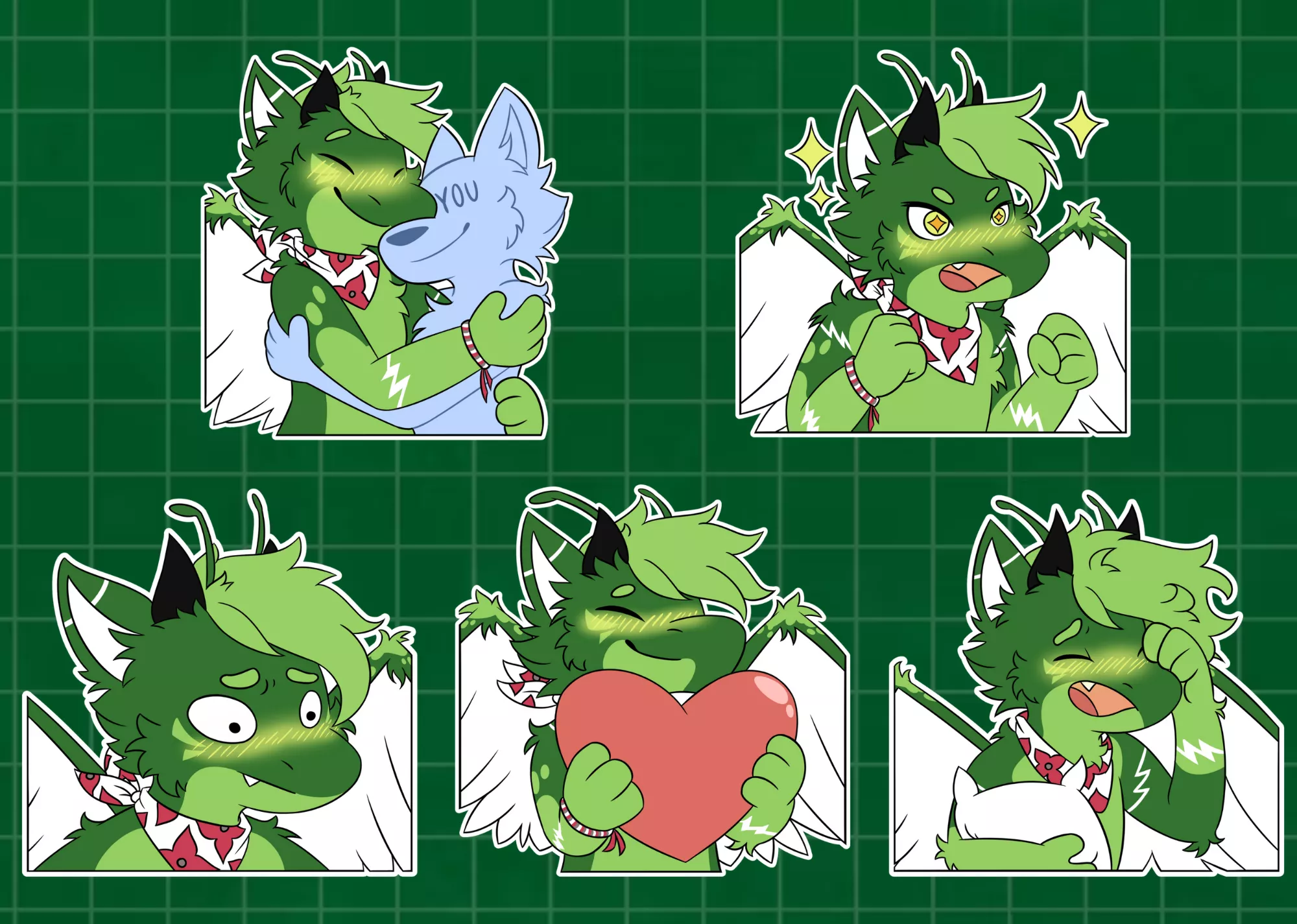 emote/sticker commission for nightbug^^ [art by me @milky_nyom]