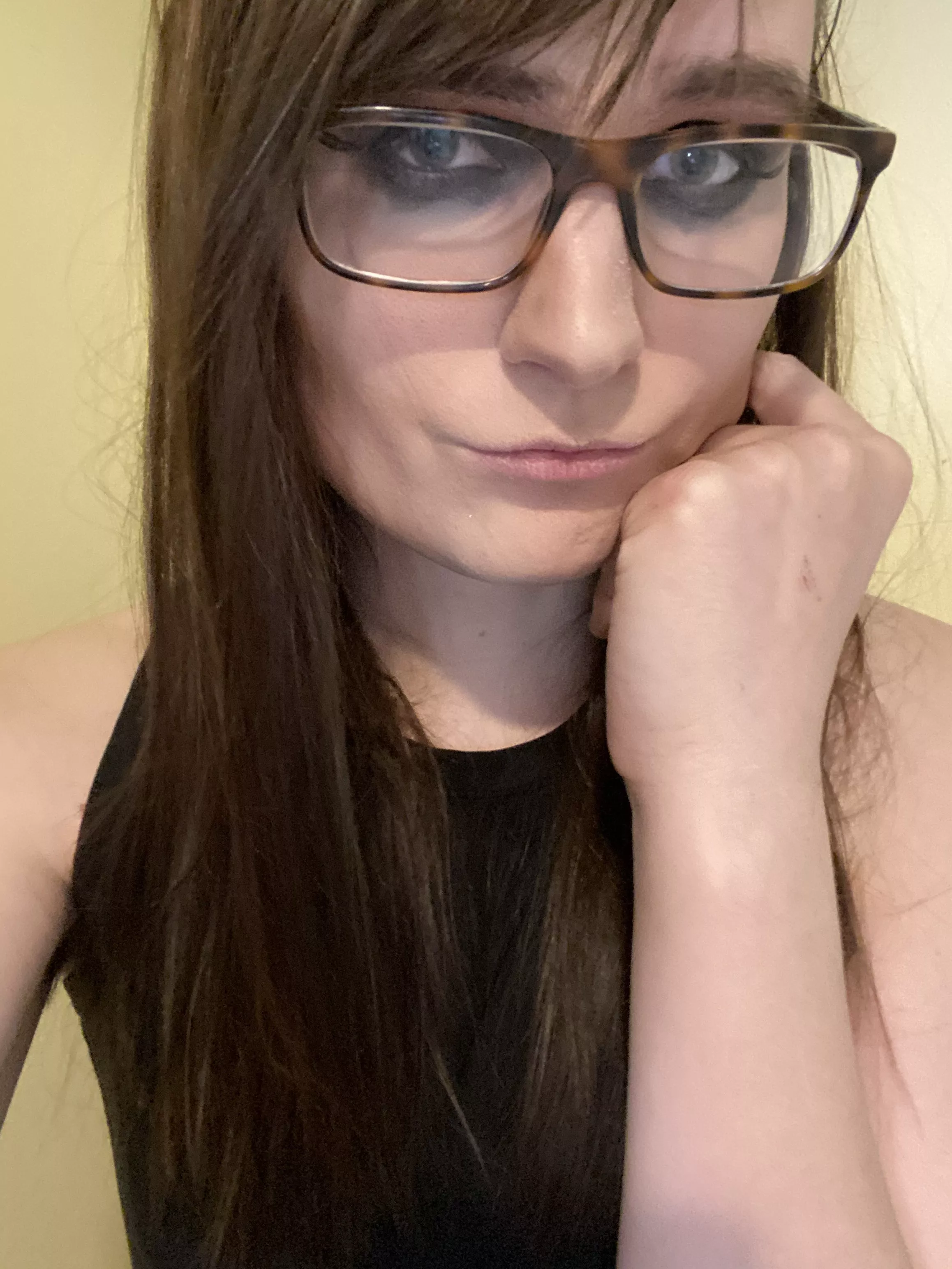 One of me with terrible lighting and five minute makeup taken at the end of the day (for those who wanted to know what I actually look like)