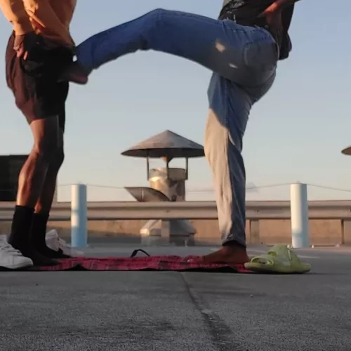 perfect kicks right in the nuts