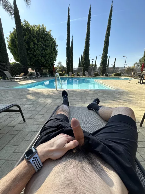 Waiting for someone to join me for a swim