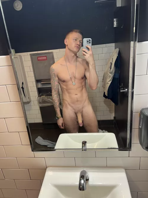 Anyone else turned on by stripping naked in a public bathroom?