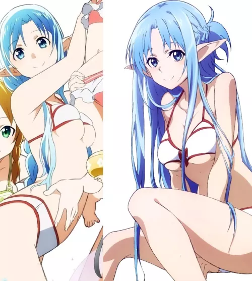 Asuna's new bikini is a bit small for her chest.. can you tell?