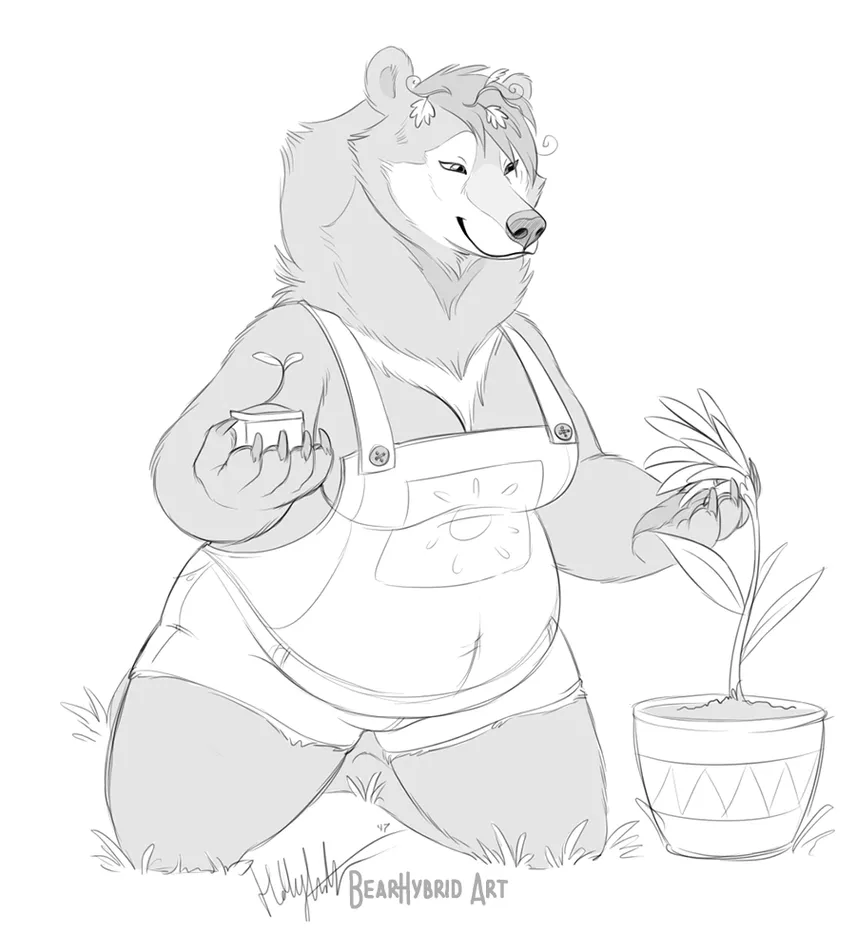 Doing some gardening >w< (art creds go to Bear-hybrid on DeviantArt)