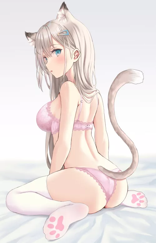 Kitty in lingerie