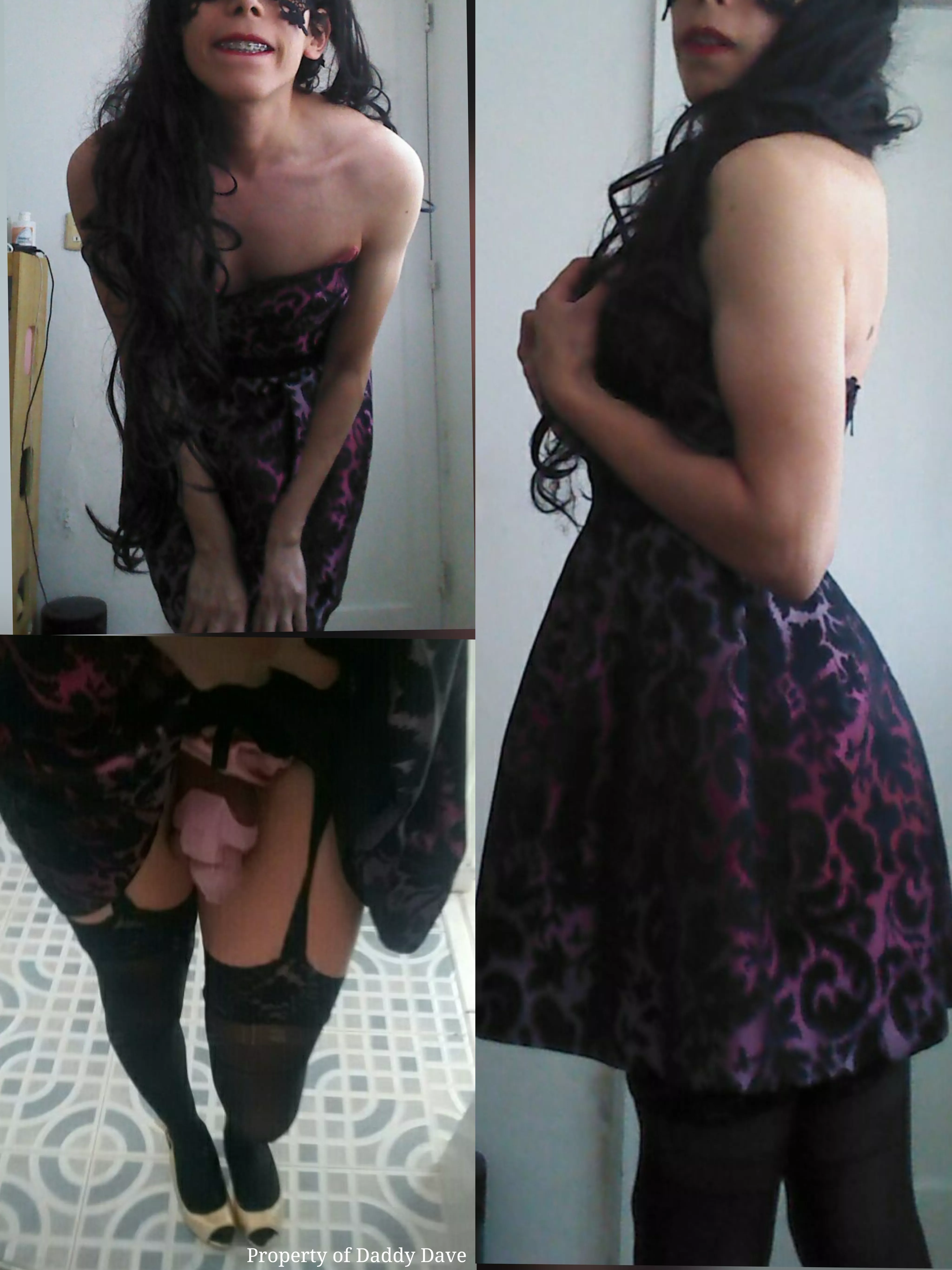 My sweet Latina sissy Alicia is trying out the new dress she just received. The dress does look perfect on her😇