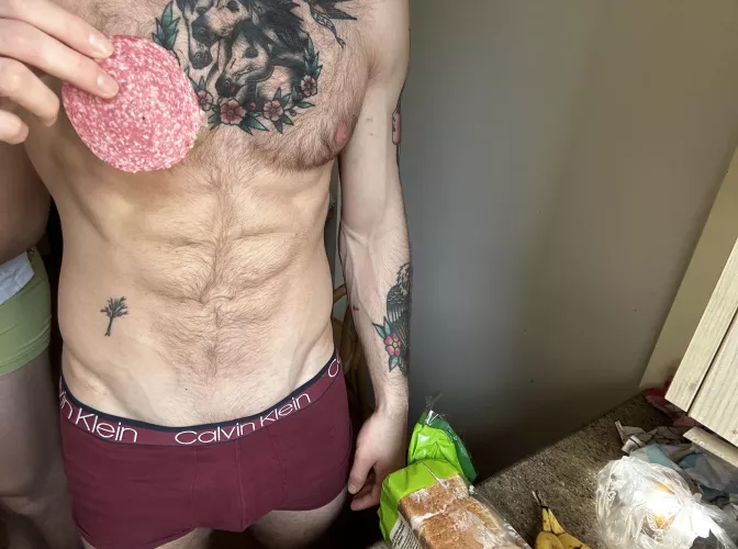 Open ya mouth, meat for breakfast