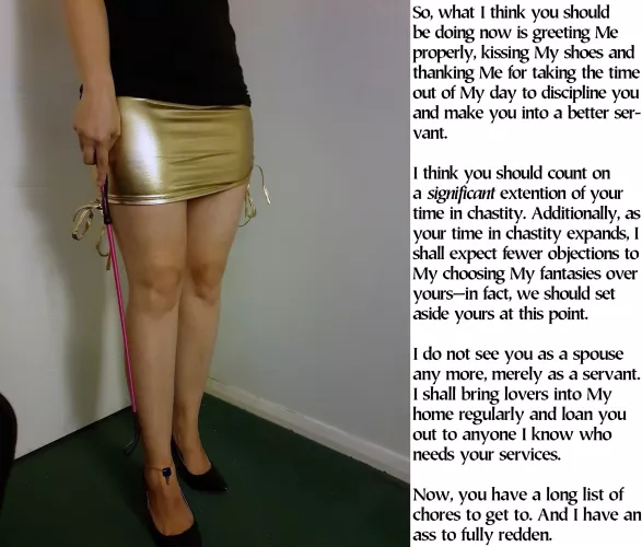 Relationship redefinition—In Her favor, of course.