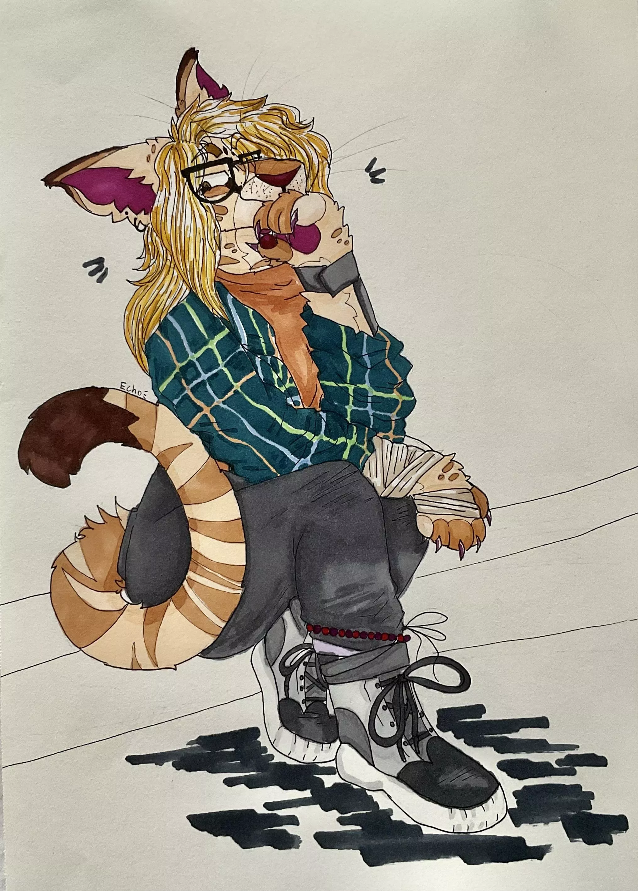 Tried out some ohuhu markers for my sona! (Art by me :3)