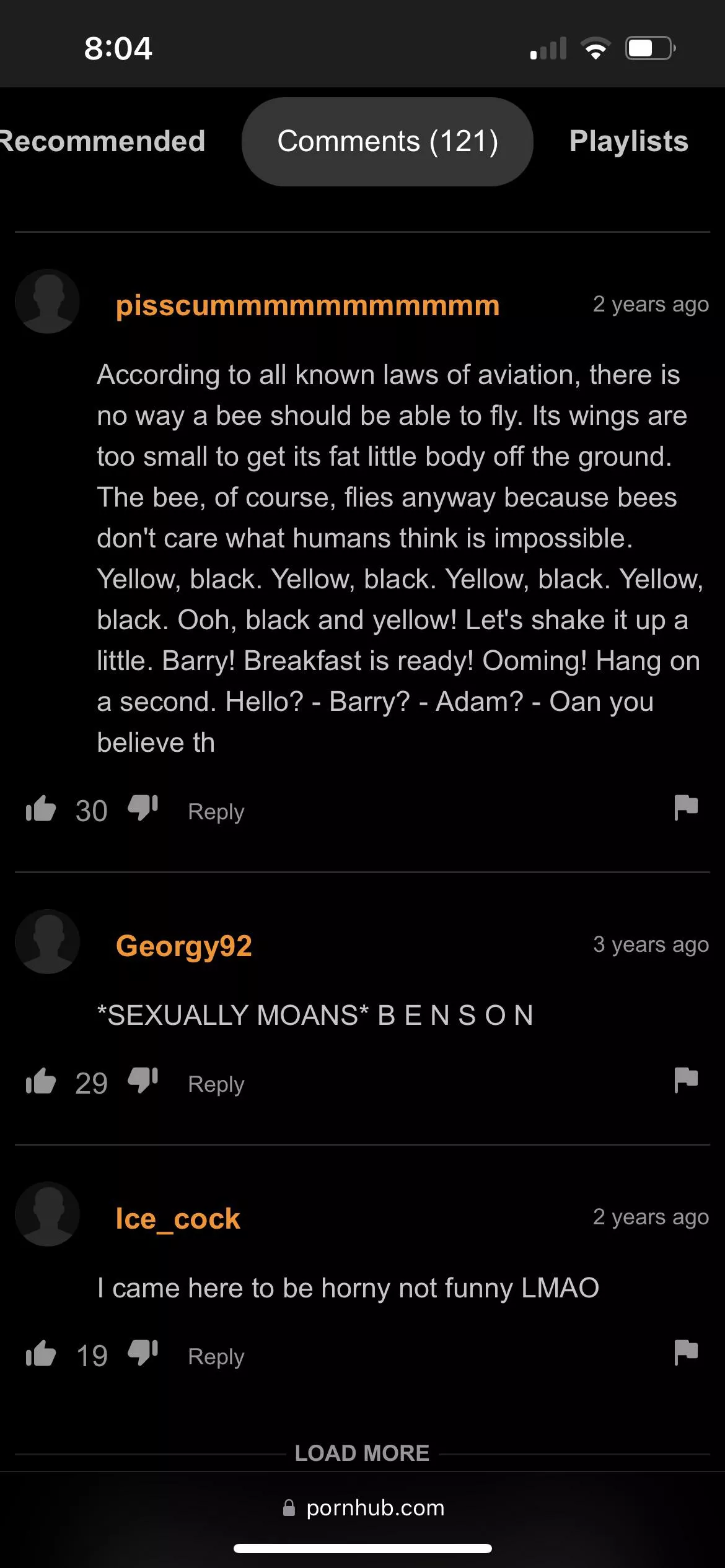 Under, “the bee movie but every time someone says bee a Japanese girl moans”