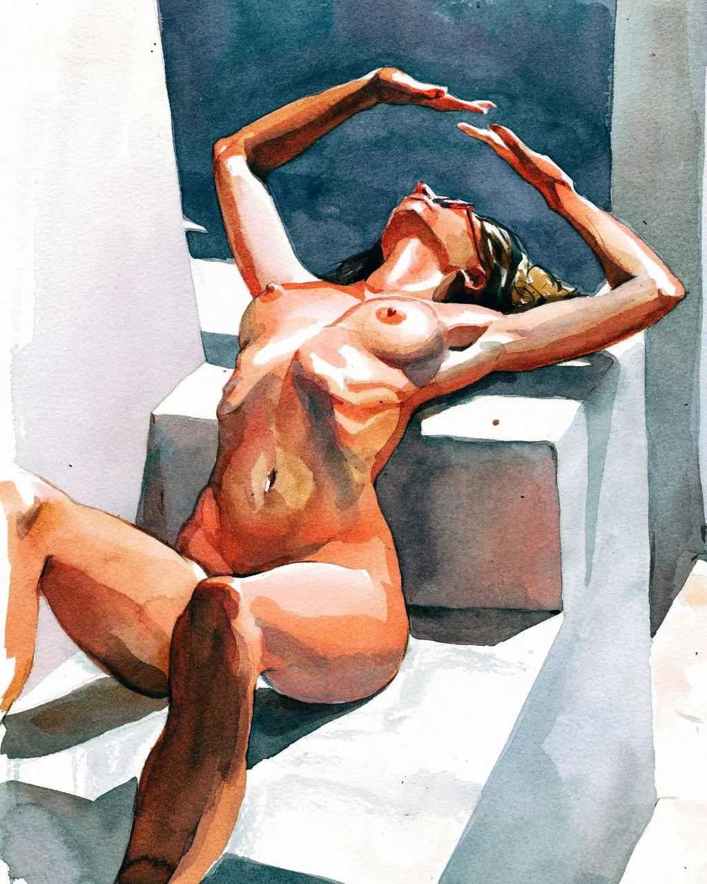 Blinding light, watercolor