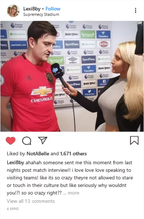 (Cuntagram) @LexiBby - imagine not objectifying a woman?? working in the old world can be so weird!!