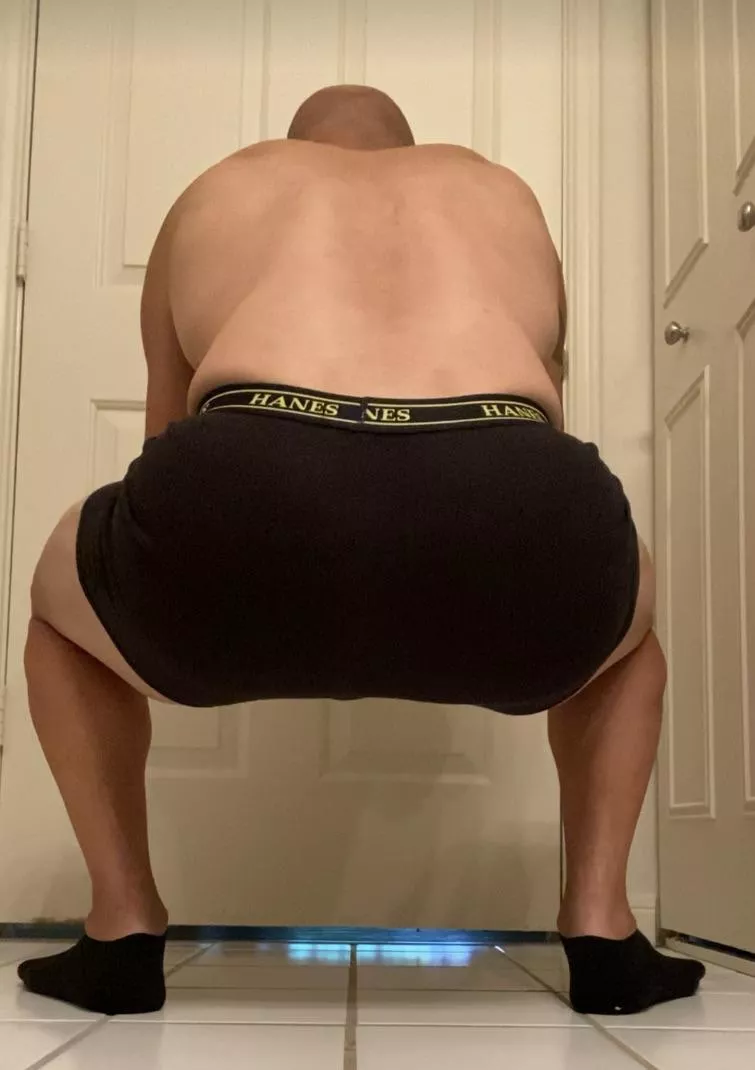 Love doing squats in just my underwear.🍑