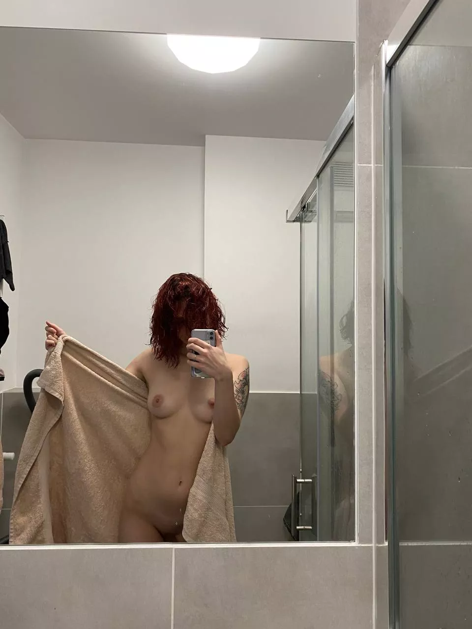 Messy hair after a shower