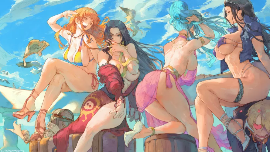 Nami, Vivi, Boa, and Robin [One Peice]